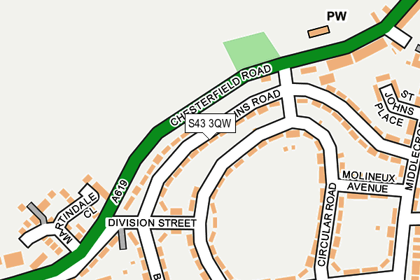 S43 3QW map - OS OpenMap – Local (Ordnance Survey) S43 3QW map - OS OpenMap – Local (Ordnance Survey)