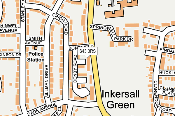 S43 3RS map - OS OpenMap – Local (Ordnance Survey) S43 3RS map - OS OpenMap – Local (Ordnance Survey)