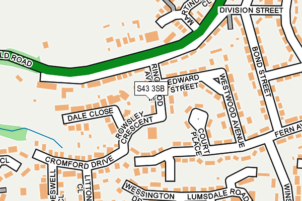 S43 3SB map - OS OpenMap – Local (Ordnance Survey) S43 3SB map - OS OpenMap – Local (Ordnance Survey)