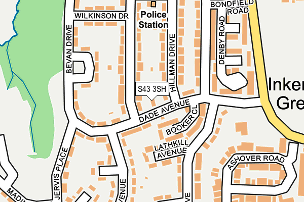 S43 3SH map - OS OpenMap – Local (Ordnance Survey) S43 3SH map - OS OpenMap – Local (Ordnance Survey)