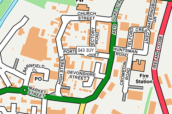 S43 3UY map - OS OpenMap – Local (Ordnance Survey) S43 3UY map - OS OpenMap – Local (Ordnance Survey)