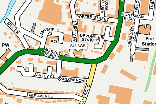 S43 3WB map - OS OpenMap – Local (Ordnance Survey) S43 3WB map - OS OpenMap – Local (Ordnance Survey)