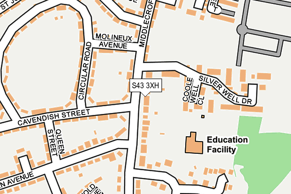 S43 3XH map - OS OpenMap – Local (Ordnance Survey) S43 3XH map - OS OpenMap – Local (Ordnance Survey)