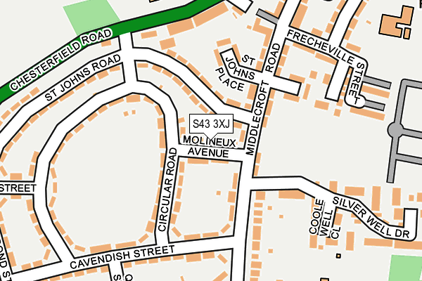 S43 3XJ map - OS OpenMap – Local (Ordnance Survey) S43 3XJ map - OS OpenMap – Local (Ordnance Survey)