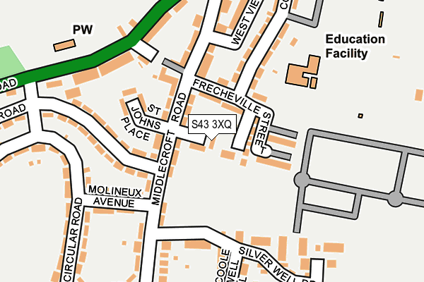 S43 3XQ map - OS OpenMap – Local (Ordnance Survey) S43 3XQ map - OS OpenMap – Local (Ordnance Survey)