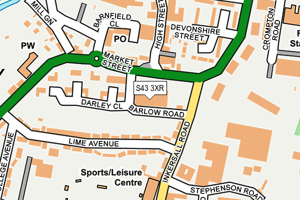S43 3XR map - OS OpenMap – Local (Ordnance Survey) S43 3XR map - OS OpenMap – Local (Ordnance Survey)