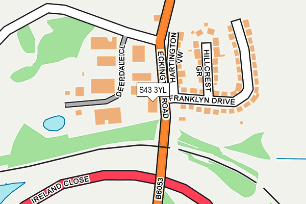 S43 3YL map - OS OpenMap – Local (Ordnance Survey) S43 3YL map - OS OpenMap – Local (Ordnance Survey)