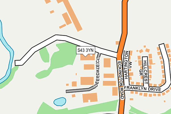 S43 3YN map - OS OpenMap – Local (Ordnance Survey) S43 3YN map - OS OpenMap – Local (Ordnance Survey)