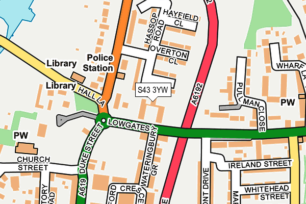 S43 3YW map - OS OpenMap – Local (Ordnance Survey) S43 3YW map - OS OpenMap – Local (Ordnance Survey)