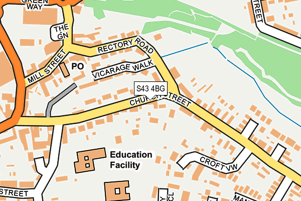 S43 4BG map - OS OpenMap – Local (Ordnance Survey)