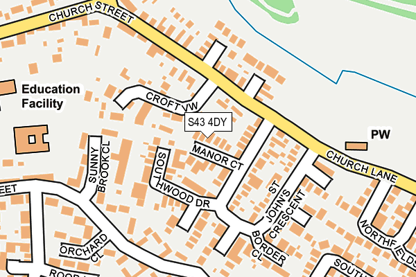 S43 4DY map - OS OpenMap – Local (Ordnance Survey) S43 4DY map - OS OpenMap – Local (Ordnance Survey)