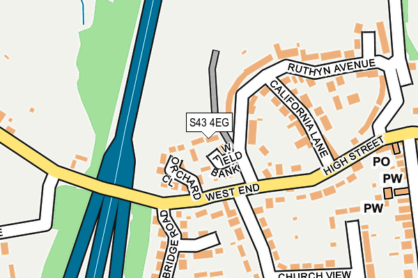 S43 4EG map - OS OpenMap – Local (Ordnance Survey) S43 4EG map - OS OpenMap – Local (Ordnance Survey)
