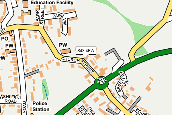 S43 4EW map - OS OpenMap – Local (Ordnance Survey) S43 4EW map - OS OpenMap – Local (Ordnance Survey)