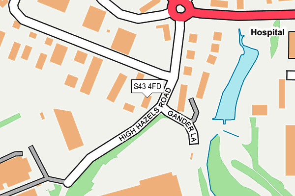 S43 4FD map - OS OpenMap – Local (Ordnance Survey) S43 4FD map - OS OpenMap – Local (Ordnance Survey)