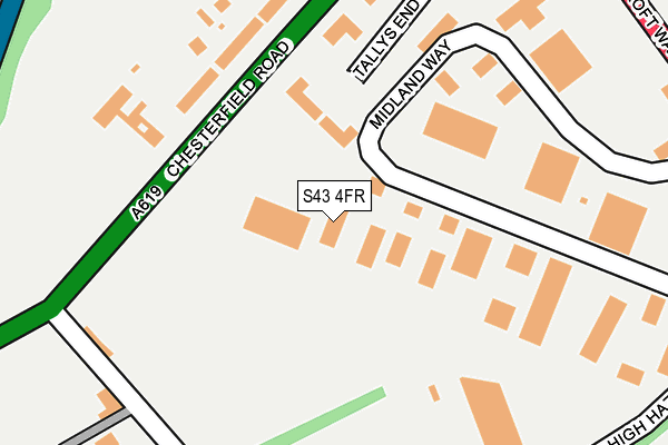 S43 4FR map - OS OpenMap – Local (Ordnance Survey) S43 4FR map - OS OpenMap – Local (Ordnance Survey)