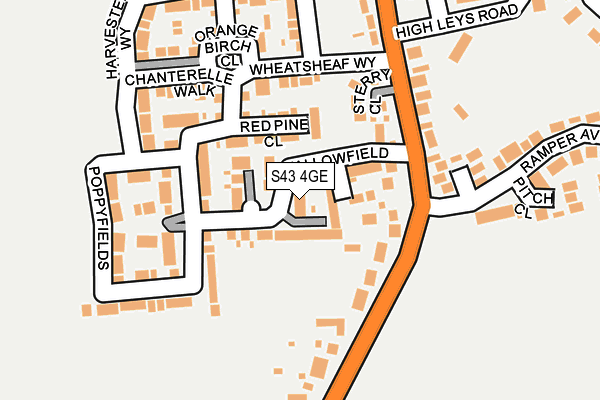 S43 4GE map - OS OpenMap – Local (Ordnance Survey) S43 4GE map - OS OpenMap – Local (Ordnance Survey)