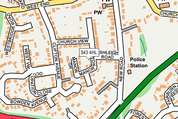 S43 4HL map - OS OpenMap – Local (Ordnance Survey) S43 4HL map - OS OpenMap – Local (Ordnance Survey)