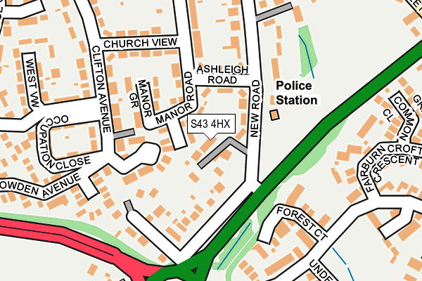 S43 4HX map - OS OpenMap – Local (Ordnance Survey) S43 4HX map - OS OpenMap – Local (Ordnance Survey)