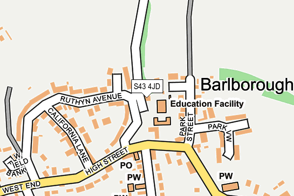 S43 4JD map - OS OpenMap – Local (Ordnance Survey) S43 4JD map - OS OpenMap – Local (Ordnance Survey)