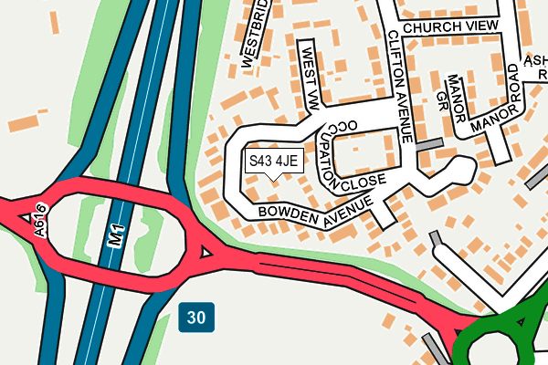S43 4JE map - OS OpenMap – Local (Ordnance Survey) S43 4JE map - OS OpenMap – Local (Ordnance Survey)