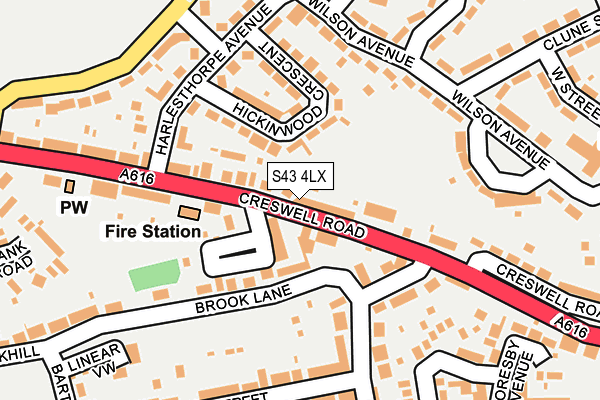 S43 4LX map - OS OpenMap – Local (Ordnance Survey) S43 4LX map - OS OpenMap – Local (Ordnance Survey)