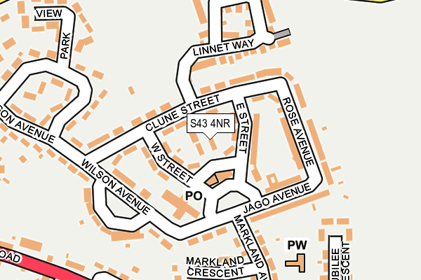S43 4NR map - OS OpenMap – Local (Ordnance Survey) S43 4NR map - OS OpenMap – Local (Ordnance Survey)