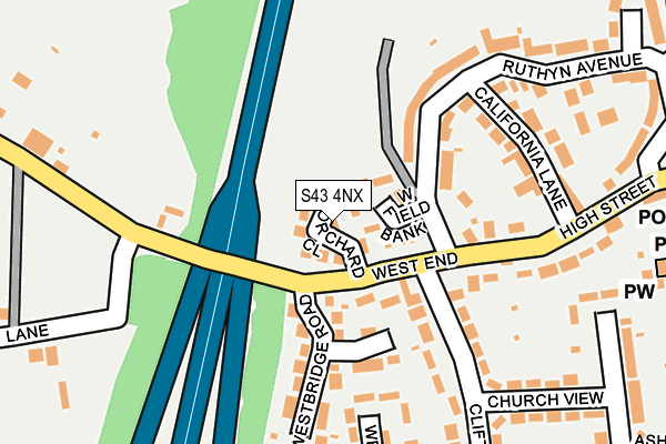 S43 4NX map - OS OpenMap – Local (Ordnance Survey) S43 4NX map - OS OpenMap – Local (Ordnance Survey)