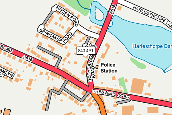 S43 4PT map - OS OpenMap – Local (Ordnance Survey) S43 4PT map - OS OpenMap – Local (Ordnance Survey)