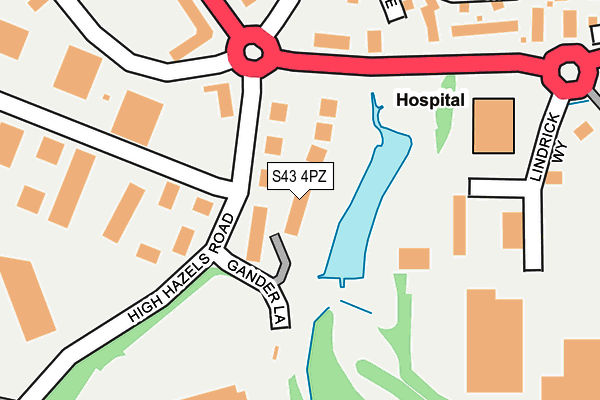 S43 4PZ map - OS OpenMap – Local (Ordnance Survey) S43 4PZ map - OS OpenMap – Local (Ordnance Survey)