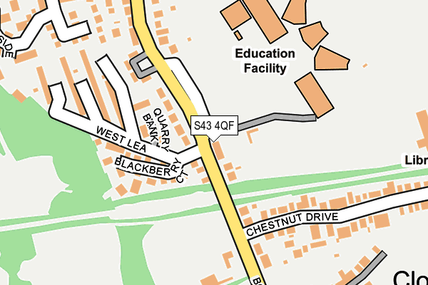 S43 4QF map - OS OpenMap – Local (Ordnance Survey) S43 4QF map - OS OpenMap – Local (Ordnance Survey)