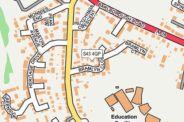 S43 4QP map - OS OpenMap – Local (Ordnance Survey) S43 4QP map - OS OpenMap – Local (Ordnance Survey)