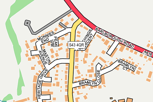 S43 4QR map - OS OpenMap – Local (Ordnance Survey) S43 4QR map - OS OpenMap – Local (Ordnance Survey)