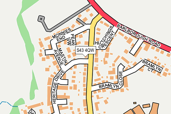 S43 4QW map - OS OpenMap – Local (Ordnance Survey) S43 4QW map - OS OpenMap – Local (Ordnance Survey)