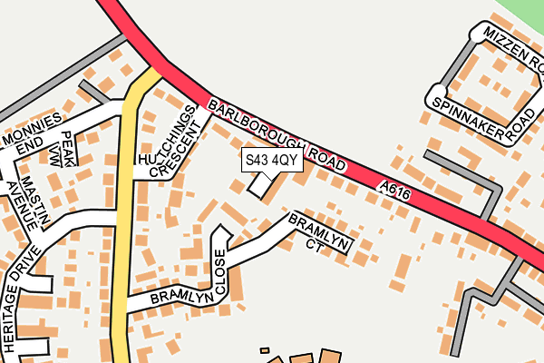 S43 4QY map - OS OpenMap – Local (Ordnance Survey)