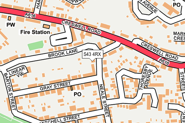 S43 4RX map - OS OpenMap – Local (Ordnance Survey) S43 4RX map - OS OpenMap – Local (Ordnance Survey)
