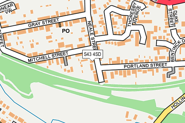 S43 4SD map - OS OpenMap – Local (Ordnance Survey) S43 4SD map - OS OpenMap – Local (Ordnance Survey)