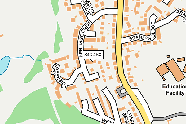 S43 4SX map - OS OpenMap – Local (Ordnance Survey) S43 4SX map - OS OpenMap – Local (Ordnance Survey)