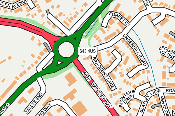 S43 4US map - OS OpenMap – Local (Ordnance Survey) S43 4US map - OS OpenMap – Local (Ordnance Survey)