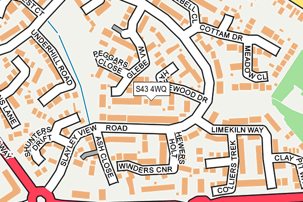 S43 4WQ map - OS OpenMap – Local (Ordnance Survey) S43 4WQ map - OS OpenMap – Local (Ordnance Survey)