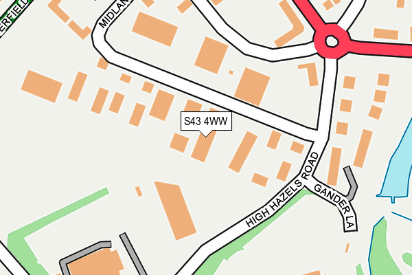 S43 4WW map - OS OpenMap – Local (Ordnance Survey) S43 4WW map - OS OpenMap – Local (Ordnance Survey)