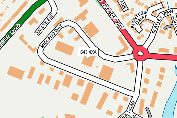 S43 4XA map - OS OpenMap – Local (Ordnance Survey) S43 4XA map - OS OpenMap – Local (Ordnance Survey)