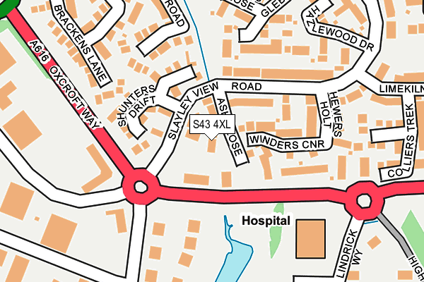 S43 4XL map - OS OpenMap – Local (Ordnance Survey) S43 4XL map - OS OpenMap – Local (Ordnance Survey)