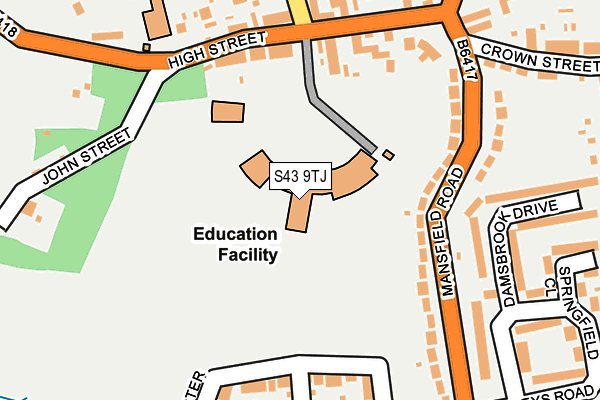 S43 9TJ map - OS OpenMap – Local (Ordnance Survey) S43 9TJ map - OS OpenMap – Local (Ordnance Survey)