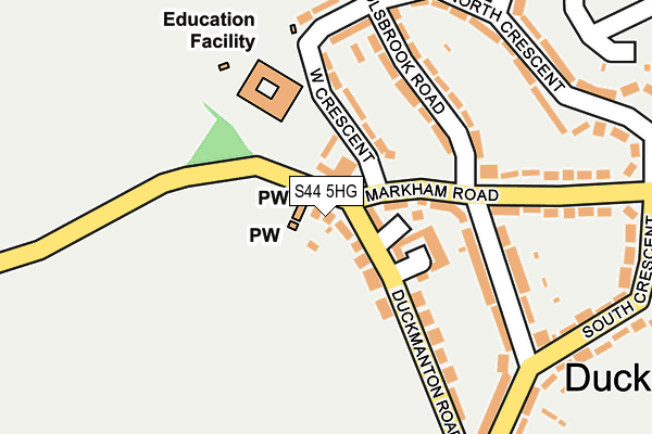 S44 5HG map - OS OpenMap – Local (Ordnance Survey) S44 5HG map - OS OpenMap – Local (Ordnance Survey)