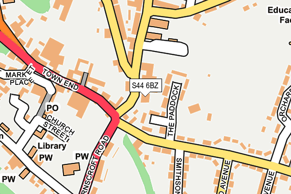 S44 6BZ map - OS OpenMap – Local (Ordnance Survey) S44 6BZ map - OS OpenMap – Local (Ordnance Survey)
