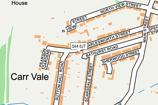 S44 6JT map - OS OpenMap – Local (Ordnance Survey) S44 6JT map - OS OpenMap – Local (Ordnance Survey)