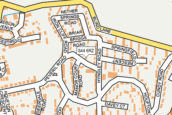 S44 6RZ map - OS OpenMap – Local (Ordnance Survey) S44 6RZ map - OS OpenMap – Local (Ordnance Survey)