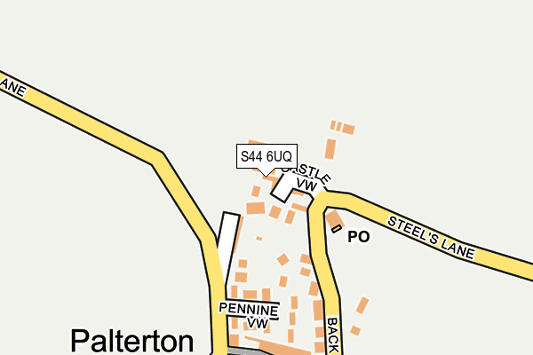 S44 6UQ map - OS OpenMap – Local (Ordnance Survey) S44 6UQ map - OS OpenMap – Local (Ordnance Survey)