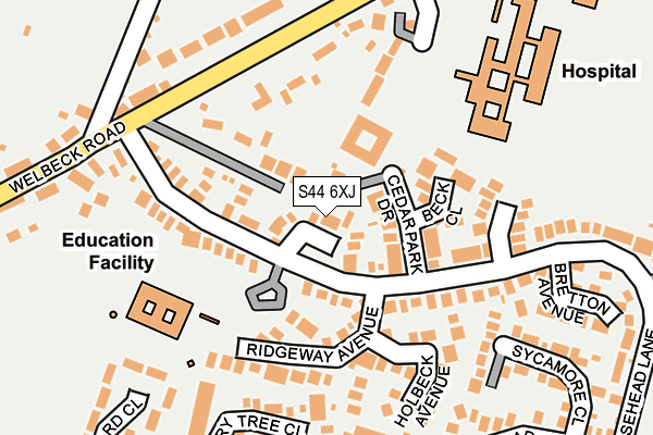 S44 6XJ map - OS OpenMap – Local (Ordnance Survey) S44 6XJ map - OS OpenMap – Local (Ordnance Survey)