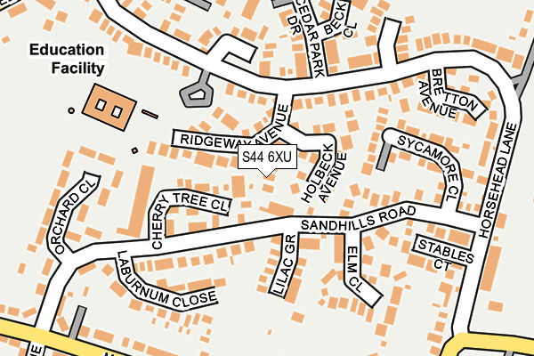 S44 6XU map - OS OpenMap – Local (Ordnance Survey) S44 6XU map - OS OpenMap – Local (Ordnance Survey)